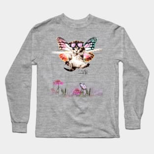 Butterfly Cat Long Sleeve T-Shirt